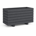 Jardinière rectangulaire sur pieds en bois massif gris anthracite – 80 × 40 × 60 cm