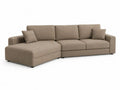 Canapé d’angle gauche 4 places en tissu taupe, 286 × 165 × 87 cm