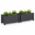 Lot de 2 jardinières surélevées rectangulaires en acier anthracite 100 × 40 × 45 cm